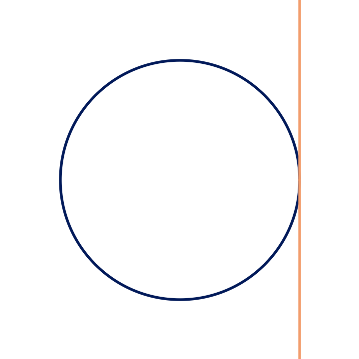 The tangent line from the previous figure is wrapped around the circle in a continuous fashion.
